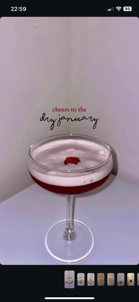 dry january drink with raspberry